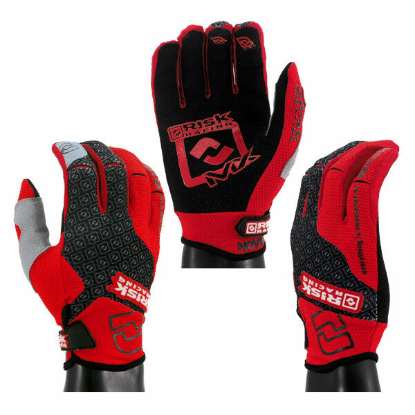 Risk Racing Carbide Gloves Motocross MX Handschuhe inkl. 1 Paar Palm Protectoren
