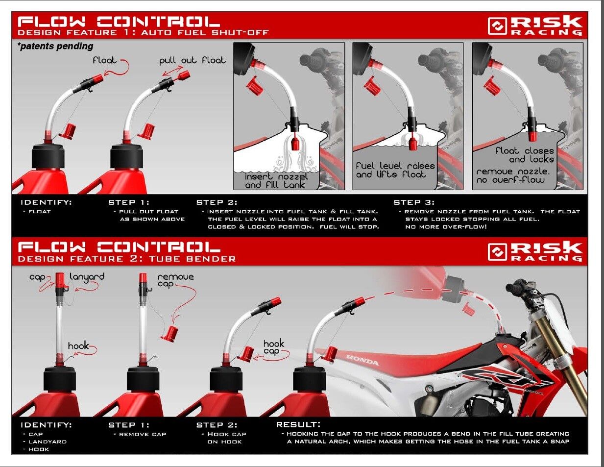 Risk Racing Flow Control Einfüllsystem Neu Tanken MX Motocross Einfüllhilfe