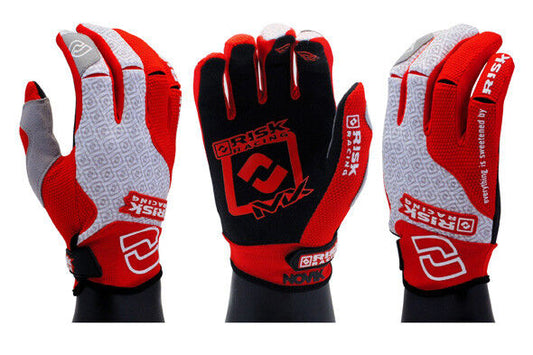 Risk Racing Carbide Gloves Motocross MX Handschuhe inkl. 1 Paar Palm Protectoren